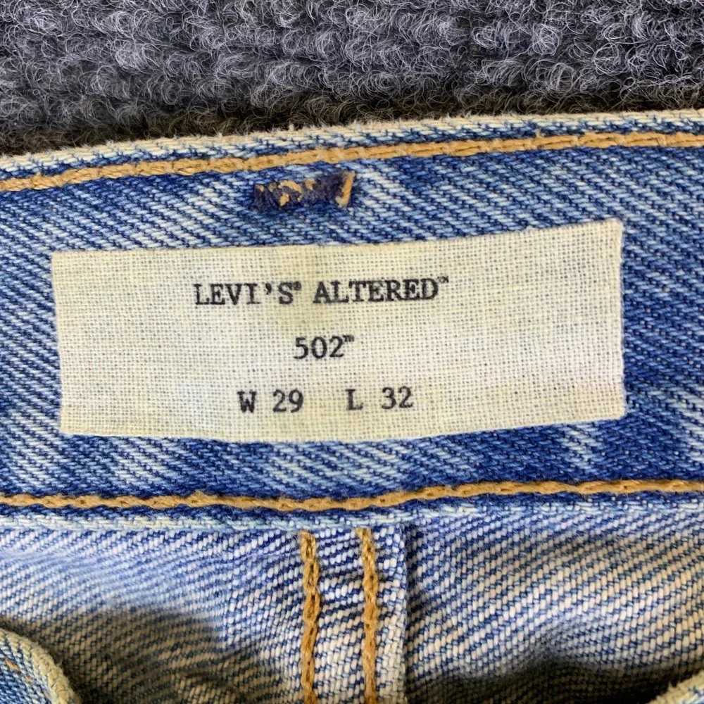 Levi’s Altered 502 Carpenter Jeans Mens 32x26.5 Blue Denim Cotton Patchwork
